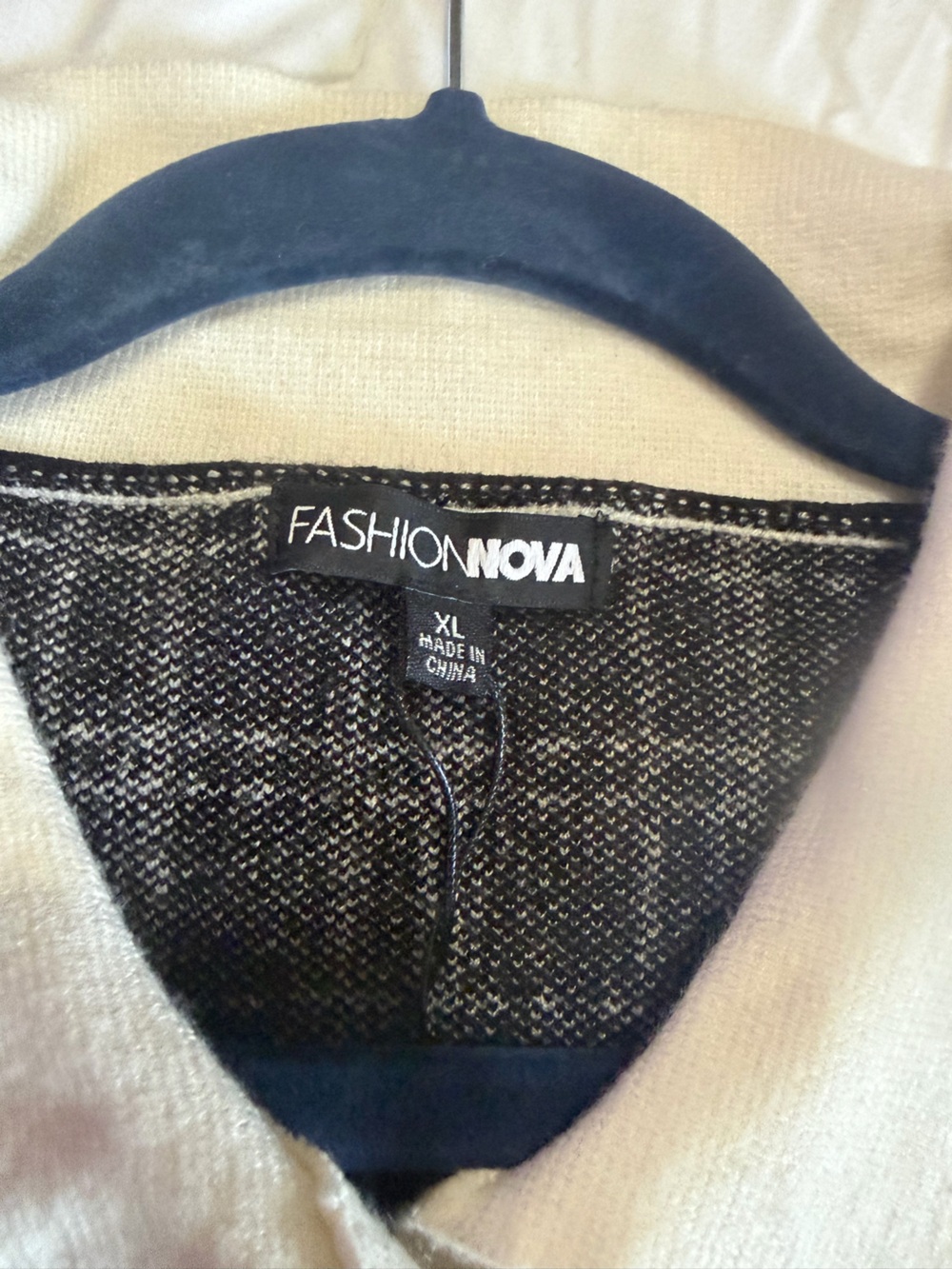 Fashion Nova Black Plaid One-Piece Romper with Cream Trim - Picture 3 of 11